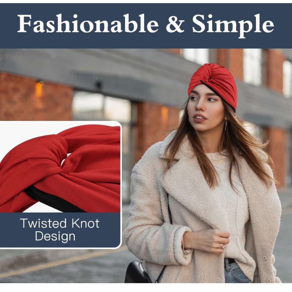 MoKo Turban Headband for Women Men, Fashion Twisted Turbans Headwrap Beanie Hat